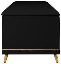 Calçadeira Baú Queen 160cm com Tachas Imperial J02 Sintético Preto - M