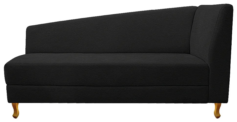 Recamier Valéria 185cm Lado Esquerdo Corano Preto - ADJ Decor