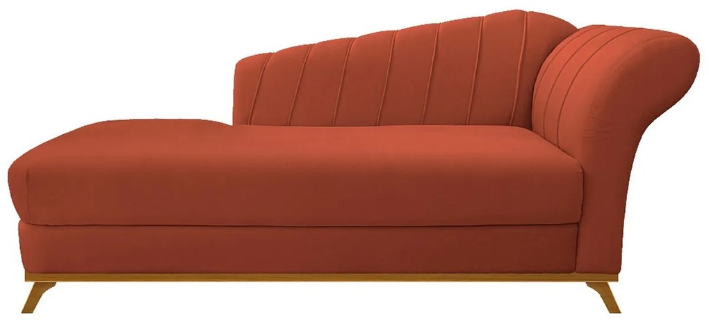 Recamier Vanessa 140cm Lado Esquerdo Suede Terracota- ADJ Decor