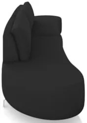 Sofá 4 Lugares 240cm Orgânico Pé Ferro Nagai Veludo Preto Z55 - Mpozen