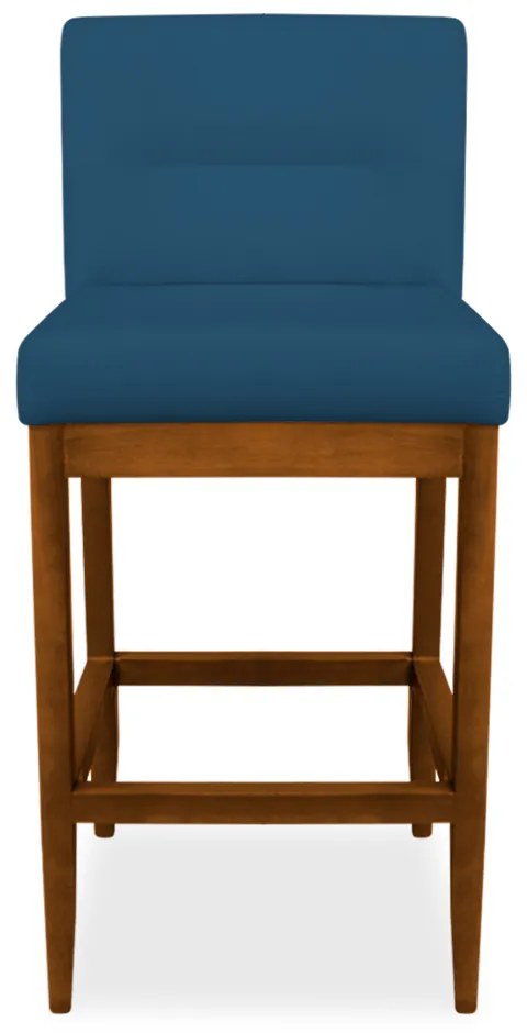 Kit 2 Banquetas Valencia Base de Madeira Maciça Veludo Azul Marinho