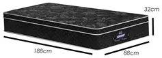 Colchão Box Solteiro 88cm Molas Ensacadas Bonnel Perola Negra Preto -