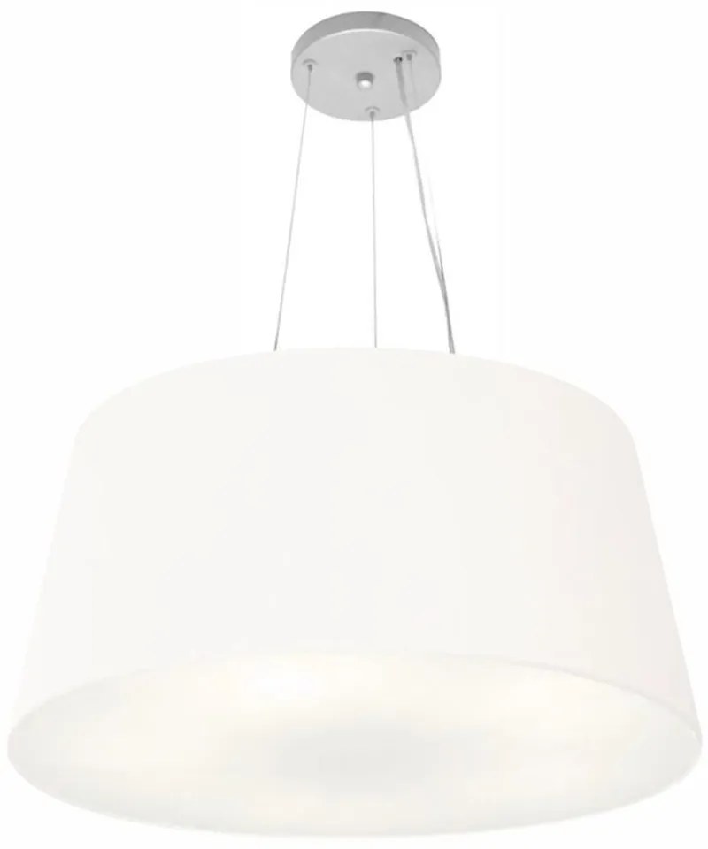 Lustre Pendente Cone Md-4063 Cúpula em Tecido 30/60x50cm Branco - Bivolt