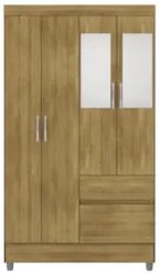 Guarda Roupa Solteiro 103cm Com Espelho Ideal Nature - Vila Rica