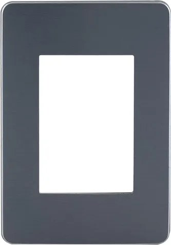 Placa 4x2 3 Postos Grafite Galaxy Black Orion