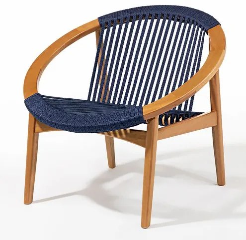 Poltrona Luxor Corda Azul Verniz Mel - 78522 Sun House
