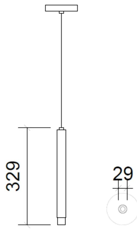 Pendente Tubo Ø2,9X30Cm Ponteira Acrílico 1Xled 5W - Qimporta Pd2315 (CHAMPANHE, 110v)