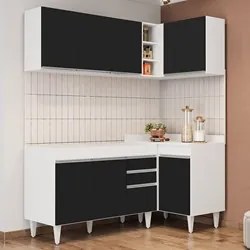 Armário de Cozinha Modulado de Canto Esquerdo 4 Peças CP46 Balcão sem