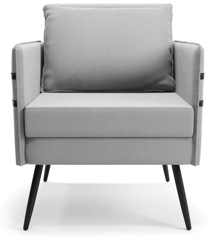 Kit 01 Namoradeira 02 Lugares e 02 Poltronas Mari Suede Cinza Pés Palito de Ferro