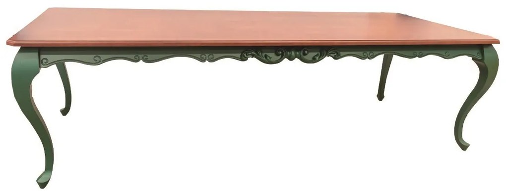 Mesa de Jantar Lavanda - 8 Lugares - 2,16m - Verde Oliva c/ Tampo Freijó Provençal Kleiner
