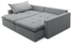 Sofá Cama Casal Retrátil 208cm Carly F05 Linho Cinza - Mpozenato