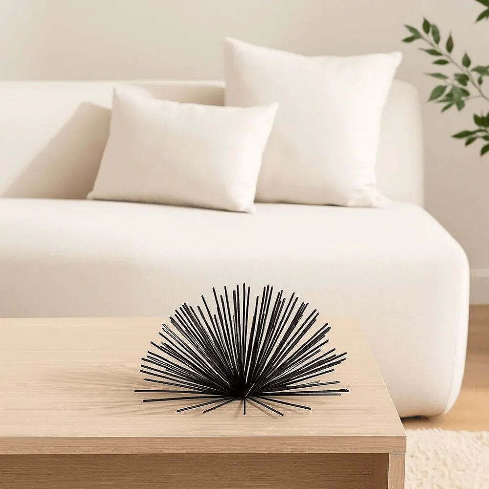 Enfeite Decorativo "Ourico" Em Metal Preto 13,5x26 cm M02 - D'Rossi