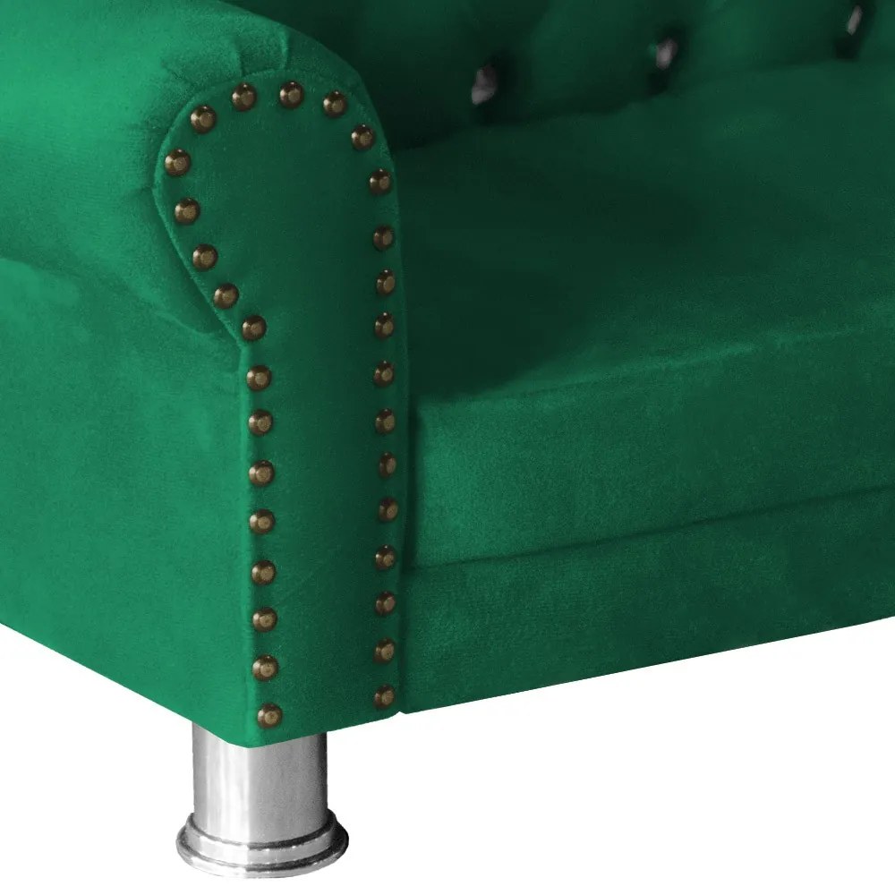 Mini Divã Sofá Realeza Cama Pet para Cães ou Gatos Elegante Suede Verde Bandeira