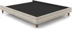 Cama King Base Box 195cm Many Z37 Veludo Bege - Mpozenato