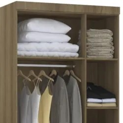Guarda Roupa Modulado 102cm com 3 Portas Delphi Avelã L01    - Mpozena