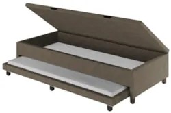 Bicama Box Baú Solteirão 96x203cm Samy S05 Veludo Marrom - Mpozenato