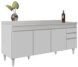 Armário de Cozinha Modulado de Canto 8 Peças CP26 Balcão com Tampo Bra