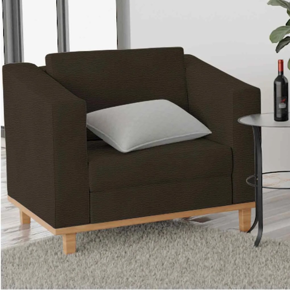 Kit Sofá 2 Lugares e 2 Poltronas Europa Corano Marrom ADJ Decor