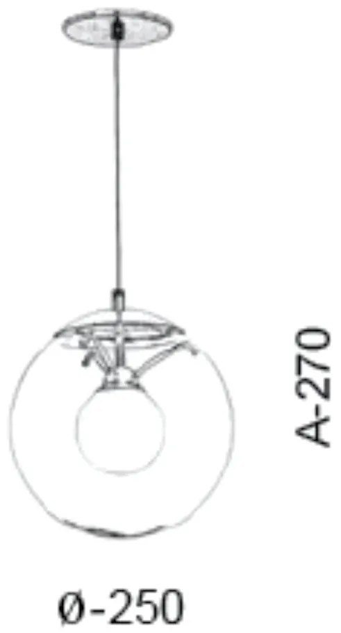 Pendente Esfera Ø25X27Cm Metal E Vidro 1 X G9 Globo Ø25Cm / Ø10Cm|Old... (GRAFITE, CLEAR)