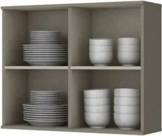 Armário Aéreo 80cm 2 Portas de Vidro Connect Duna/Cristal - Henn