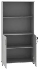Armário Estante para Escritório 80cm 2 Portas 3 Prateleiras Web15 G04