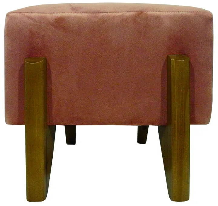 Banquinho Acolchoado Evo Retangular Peach Veludo em Várias Cores - Rosa