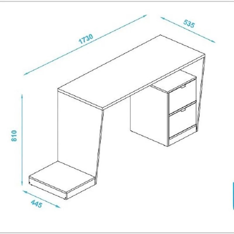 Mesa Para Computador Gamer 2 Gavetas Bmg 01 - Preto