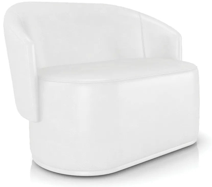 Sofá 2 Lugares Namoradeira Orgânica para Sala Malu Sintético PU M11 - D'Rossi - Branco