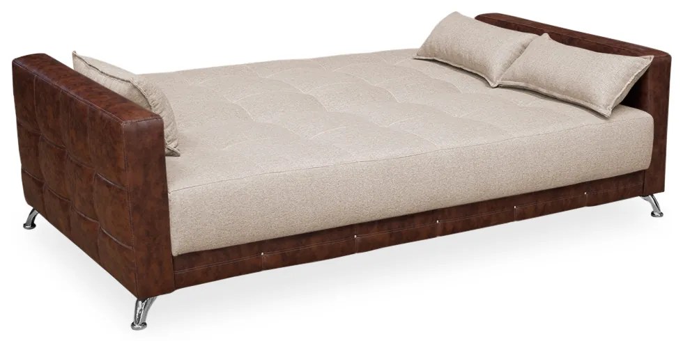 Sofá-Cama 2,00 m  3 Lugares Luxury - Linho Marrom Compose Whisky