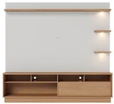 Estante Home Theater para TV 70 Pol. com LED 200cm Amiche C05 Freijó/O