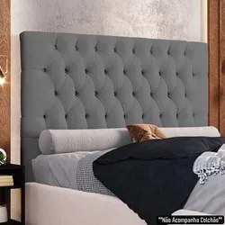 Cabeceira Casal Queen Cama Box 160cm Cristal C16 Bouclê Cinza - Mpozen