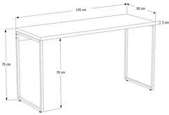 Kit 2 Mesas de Escritório Office 135cm Estilo Industrial Prisma C08 Ca