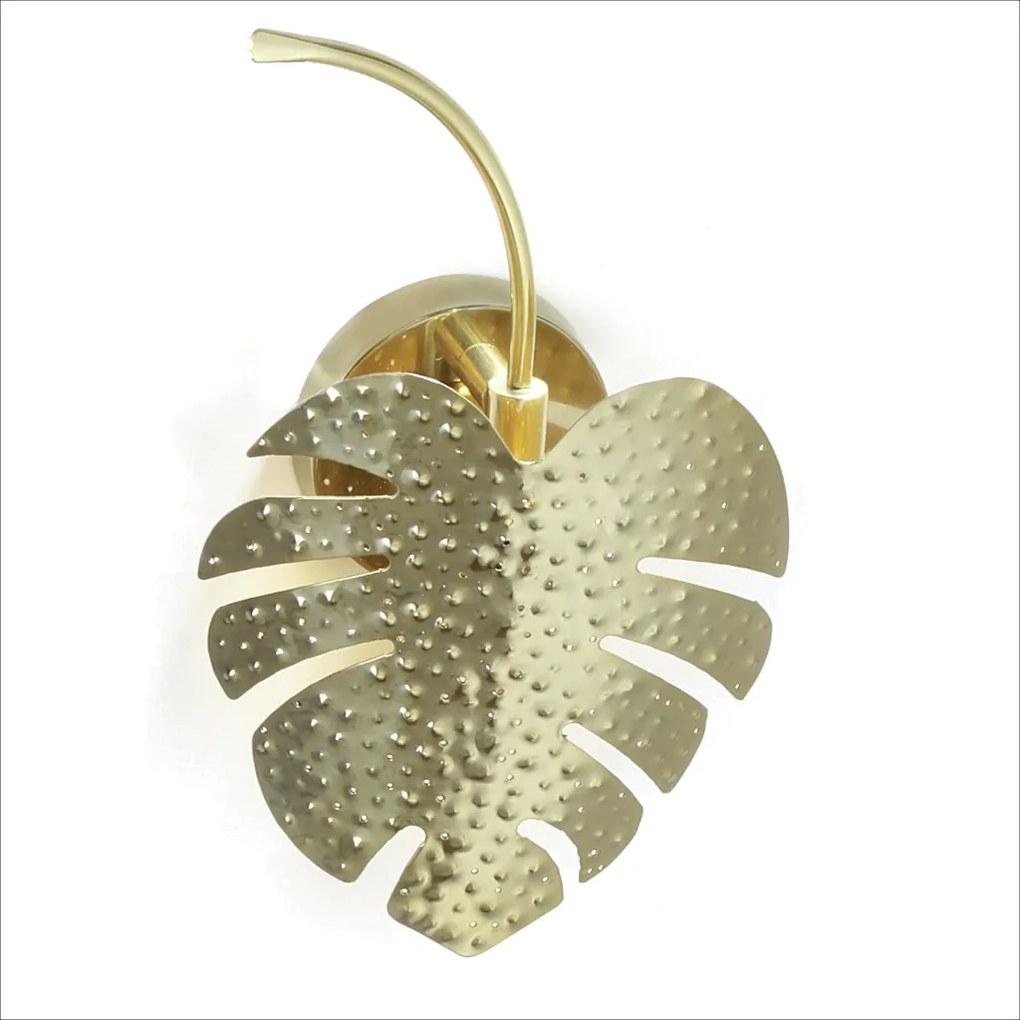 Arandela Flowers 29X16,5X6,5Cm Metal Alumínio 01Xg9 - Old Artisan Ar-5... (LISO, DOURADO FOSCO)