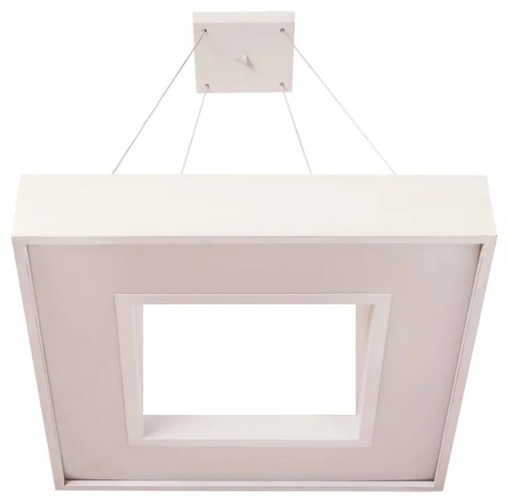Pendente Meg 36X36Cm Led 24,4W Bivolt / Base Vazada | Usina 19032/36 (OC-M Ocre Metálico, 3000k)