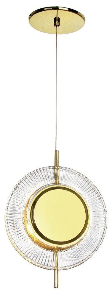 Pendente Sunflower Vertical Ø22,5X07X32,5Cm 02Xg9 Metal Aluminio - Old... (DOURADO FOSCO / DOURADO BRILHO)