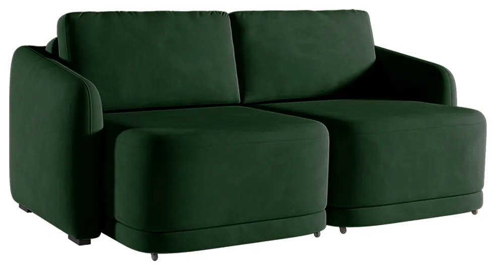 Sofá Cama Modulado Retrátil e Reclinável Decorativo Varsóvia 216cm Veludo Verde G33 - Gran Belo