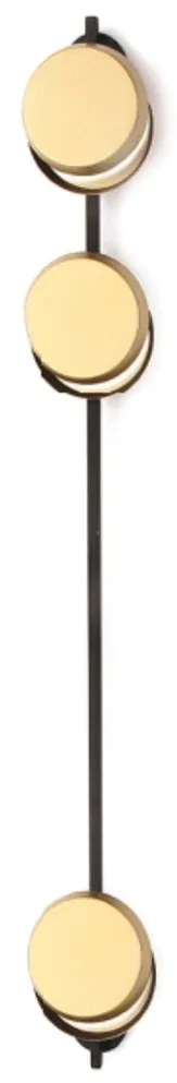Arandela Eclipse Linear Assimetrico 05X11X100Cm Discos Metal Aluminio... (COBRE BRILHO, 110V)