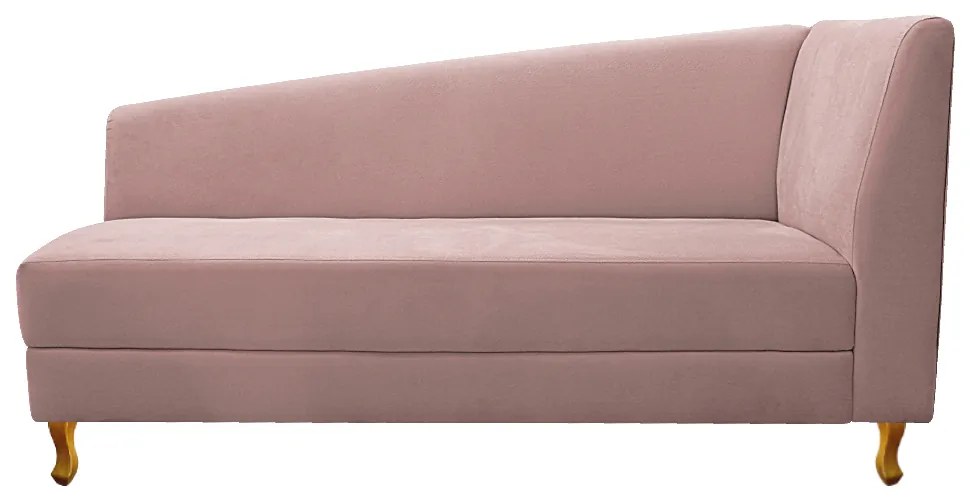 Recamier Valéria 160cm Lado Esquerdo Suede Rosê - ADJ Decor