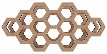 Garrafeiro Colmeia Cortiça Borda Preta - 14 garrafas Woodyou