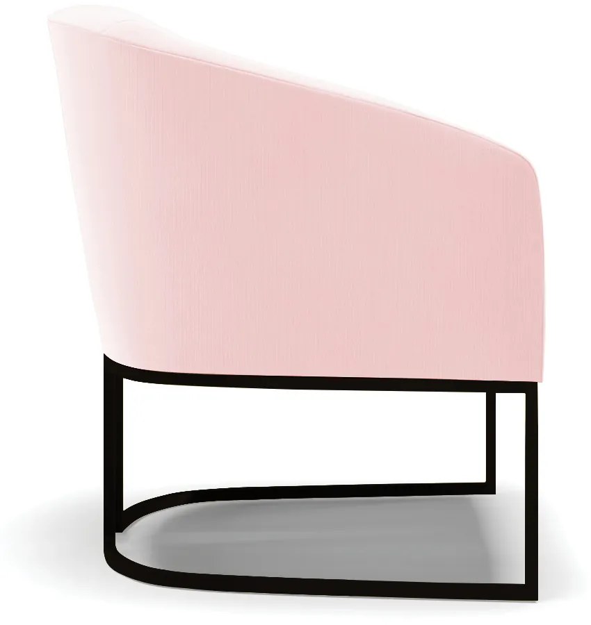 Poltrona Decorativa Industrial Preto Kit 2 Stella Rosa Bebê D03 - D'Rossi