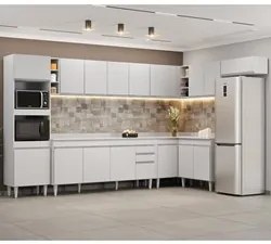 Armário de Cozinha Modulada de Canto 9 Peças CP05 Balcão com Tampo Bra