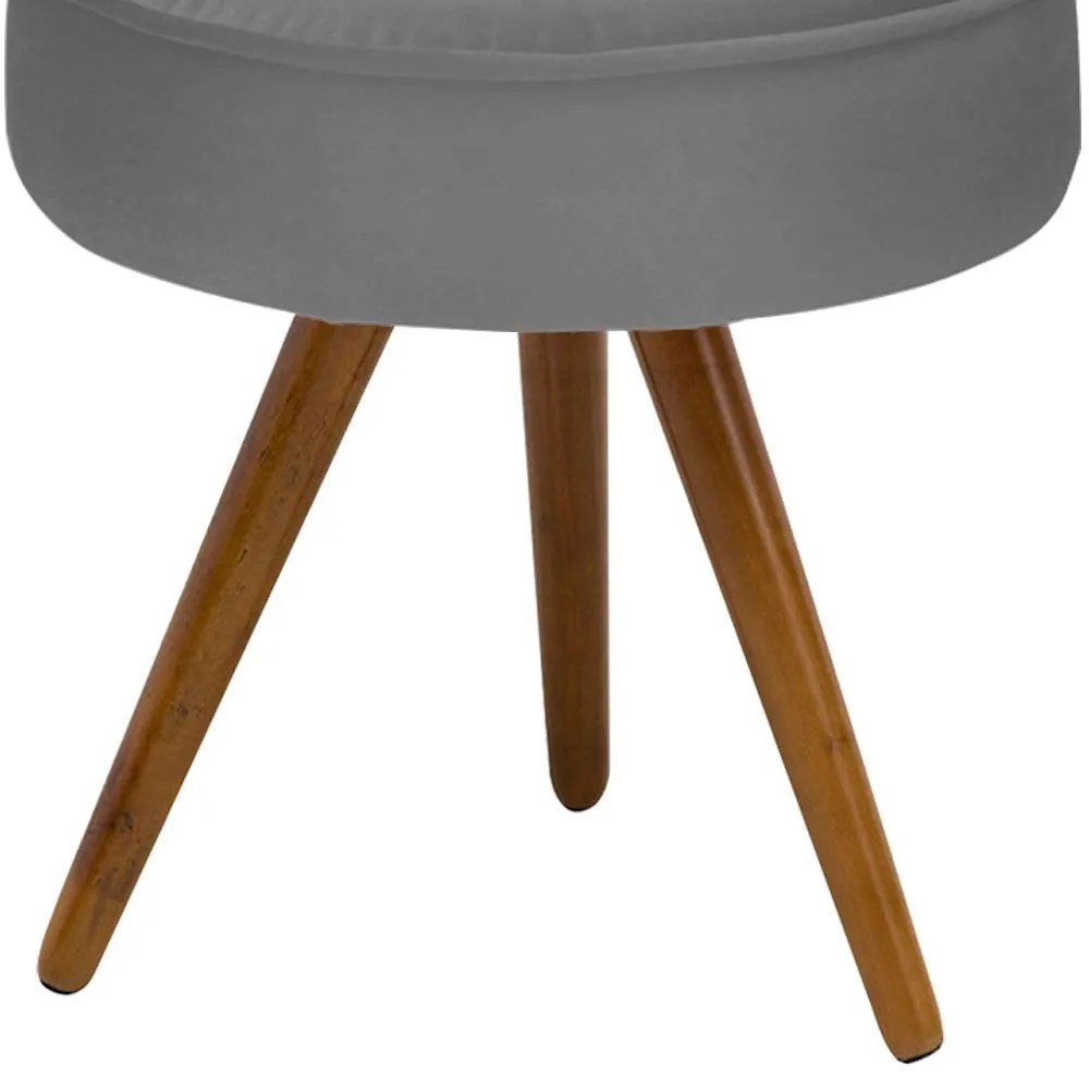 Puff Decorativo Julia Redondo Suede Grafite - D'Rossi
