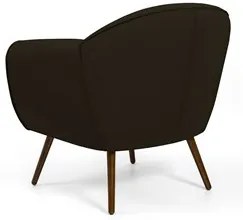 Poltrona Decorativa Nina Corano C-34 com Pés Palito Castanho - Domi