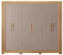 Guarda Roupa Casal 230cm Com 6 Portas Brasid Mel/Cacao C01 - Mpozenato