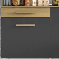 Armário de Cozinha Compacta 120cm Lyan Atacama/Grafite A15 - Mpozenato