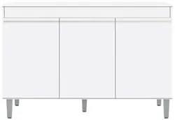 Armário Aéreo Andréia e Balcão Gabinete sem Tampo Manu 120cm Branco -