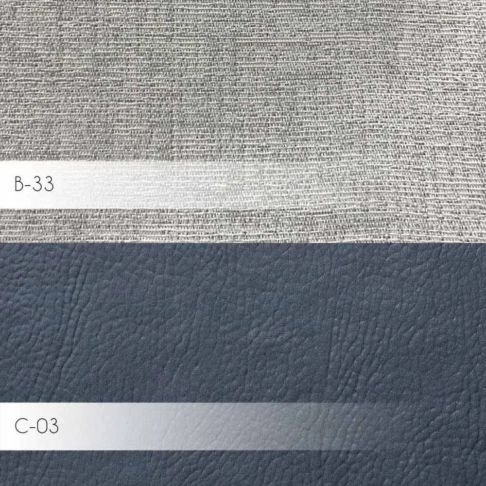 Poltrona Decorativa Kitana Pés Palito PU Sintético/Linho Cinza/Branco G15 - Gran Belo