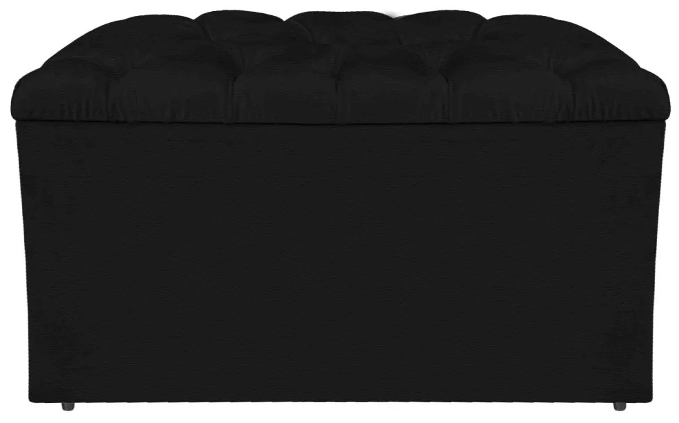 Calçadeira Estofada Liverpool 90 cm Solteiro Corano Preto - ADJ Decor