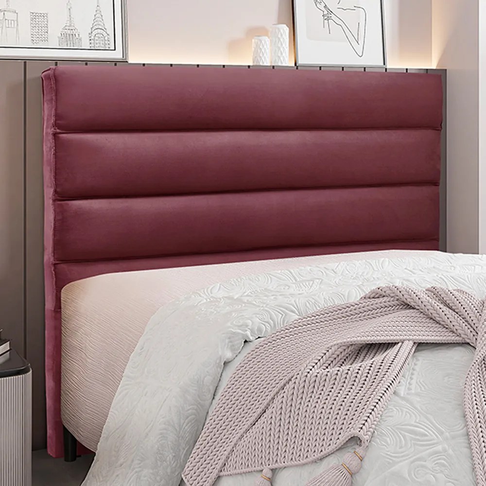 Cabeceira Decorativa 1,40M Guess Veludo Vinho G63 - Gran Belo