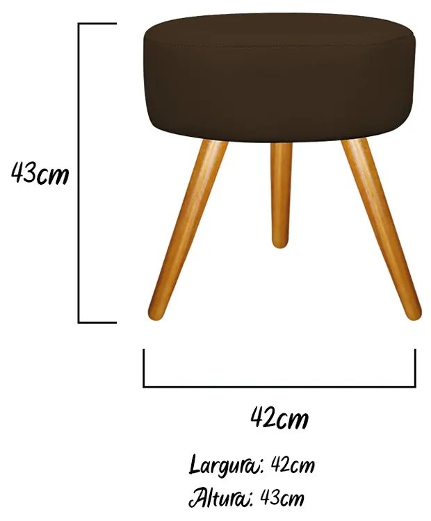 Kit 02 Puffs Sofia Palito Mel Suede Marrom - ADJ Decor